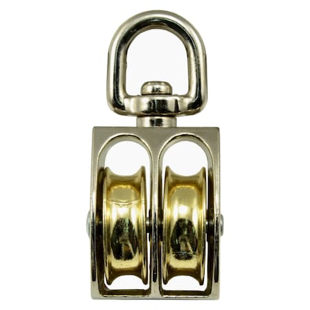 Midwest Fastener 1-1/2" Nickel Swivle Double Pulley 5PK 52234